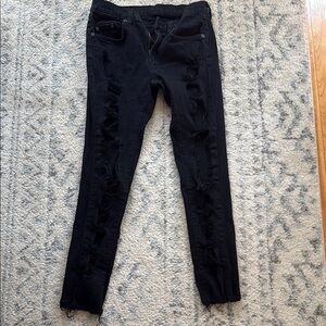 Black Distressed Jeans